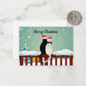 Kerst van de Kat Kerst Kaart Notitiekaartje (Voorkant / Achterkant in situ)