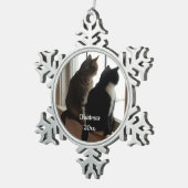 Kerst van de kat tin sneeuwvlok ornament (Rechts)