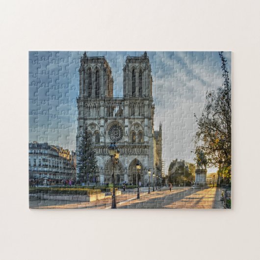 Kerst van de kathedraal van Notre Dame Legpuzzel (Horizontaal)