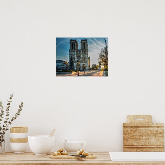 Kerst van de kathedraal van Notre Dame Poster (Keuken)