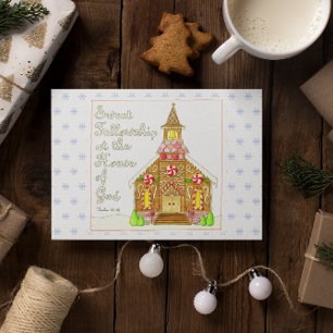 Kerst van de Kerk van Gingerbrood Sweet Fellowship Feestdagen Kaart