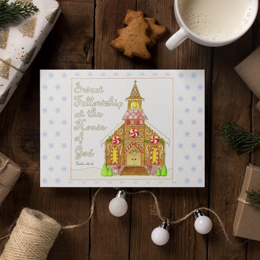 Kerst van de Kerk van Gingerbrood Sweet Fellowship Feestdagen Kaart