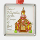 Kerst van de Kerk van Gingerbrood Sweet Fellowship Metalen Ornament (Voorkant)