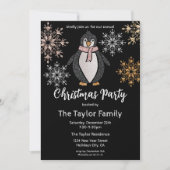 Kerst van de kerst in Glitter Cute Penguin Kaart (Voorkant)
