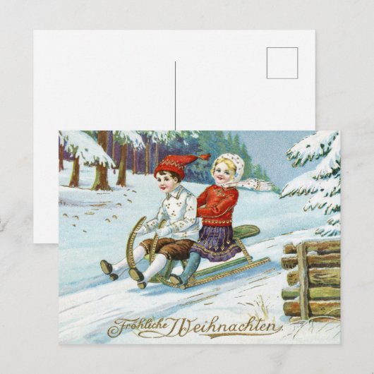  kerst van de kerst van de kerst Frohe Weinachten Briefkaart (Voorkant / Achterkant)