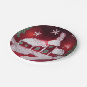  Kerst van de Kerst van de Kerst van het Rode Glas Papieren Bordje (Gekanteld)