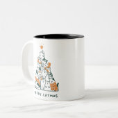 Kerst van de kerstboom tweekleurige koffiemok (Voorkant links)