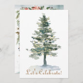 Kerst van de kerstfeestdag van de magische bosboom kaart (Voorkant / Achterkant)