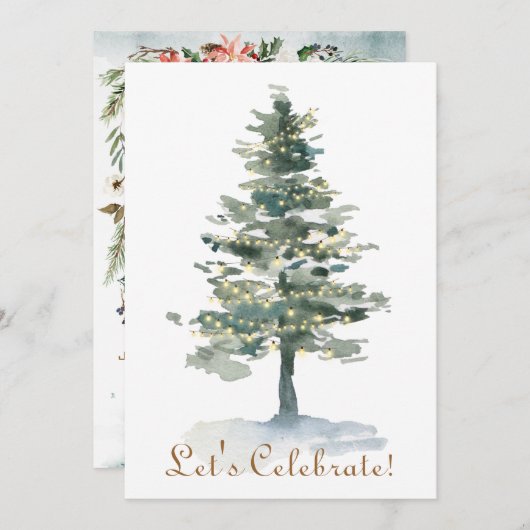 Kerst van de kerstfeestdag van de magische bosboom kaart (Voorkant / Achterkant)