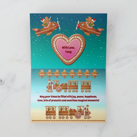 Kerst van de koekjes feestdagen kaart (Binnen)