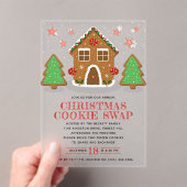 Kerst van de Koekjesbeurs van het Huis van Gingerb Acryl Uitnodigingen (Insitu (Draagbaar))