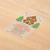 Kerst van de Koekjesbeurs van het Huis van Gingerb Acryl Uitnodigingen (Laagn)