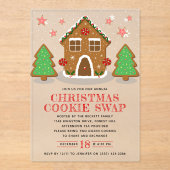 Kerst van de Koekjesbeurs van het Huis van Gingerb Acryl Uitnodigingen (Voorkant)