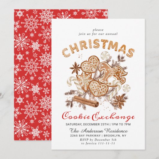 Kerst van de Koekjesbeurs van het Huis van Gingerb Kaart (Voorkant / Achterkant)