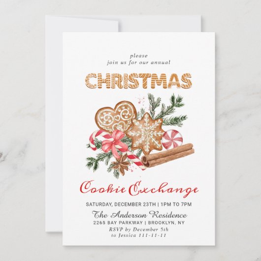 Kerst van de Koekjesbeurs van het Huis van Gingerb Kaart (Voorkant)