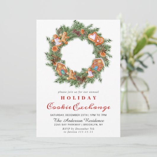 Kerst van de Koekjesbeurs van het Huis van Gingerb Kaart (Staand voorkant)