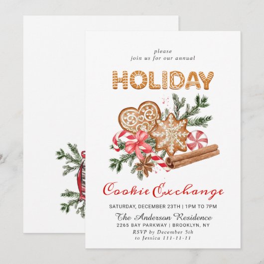 Kerst van de Koekjesbeurs van het Huis van Gingerb Kaart (Voorkant / Achterkant)