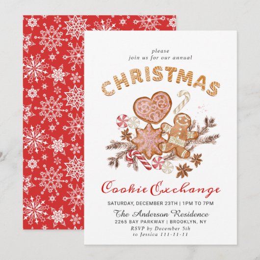 Kerst van de Koekjesbeurs van het Huis van Gingerb Kaart (Voorkant / Achterkant)