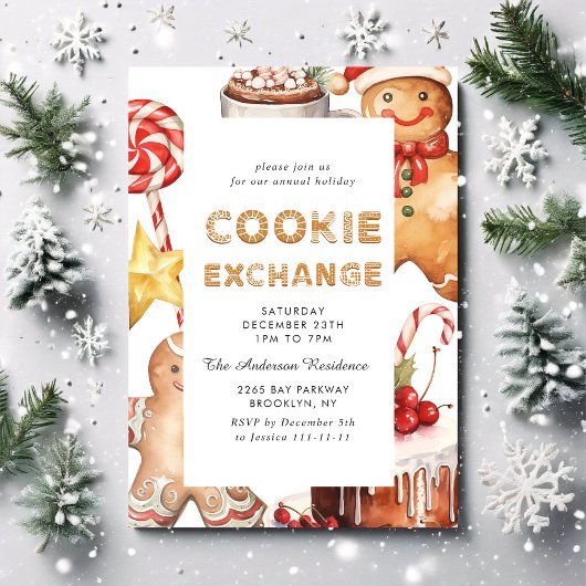 Kerst van de Koekjesbeurs van het Huis van Gingerb Kaart