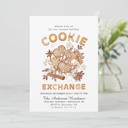 Kerst van de Koekjesbeurs van het Huis van Gingerb Kaart (Staand voorkant)