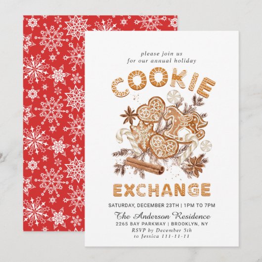 Kerst van de Koekjesbeurs van het Huis van Gingerb Kaart (Voorkant / Achterkant)