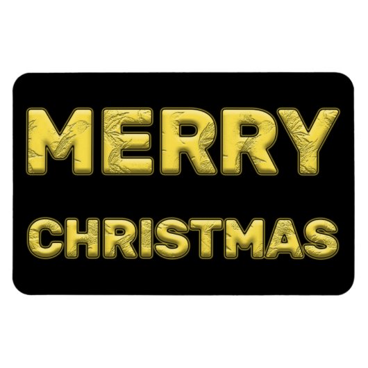 Kerst van de Magnetische Merry in Gold Magneet (Horizontaal)