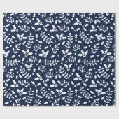 Kerst van de marine en witte feestjes cadeaupapier (Vlak)