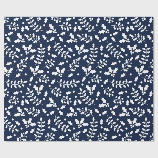 Kerst van de marine en witte feestjes cadeaupapier (Vlak)