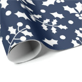 Kerst van de marine en witte feestjes cadeaupapier (Rol Hoek)