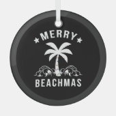 Kerst van de Merry Beachmas palmboom Glas Ornament (Voorkant)