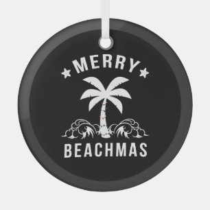Kerst van de Merry Beachmas palmboom Glas Ornament