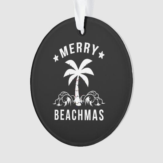 Kerst van de Merry Beachmas palmboom Ornament (voorkant)
