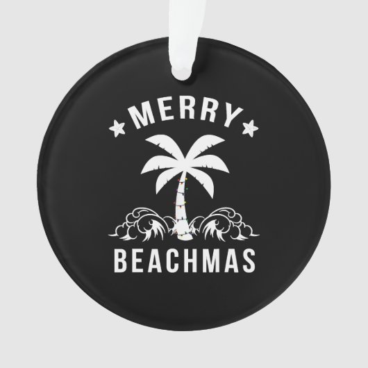 Kerst van de Merry Beachmas palmboom Ornament (voorkant)