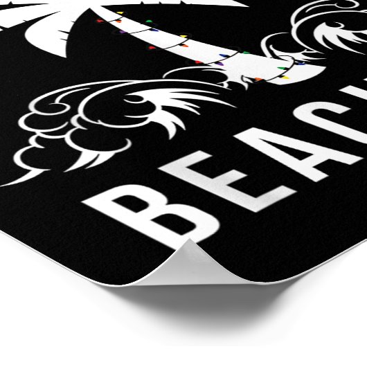 Kerst van de Merry Beachmas palmboom Poster (Hoek)