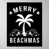 Kerst van de Merry Beachmas palmboom Poster (Voorkant)