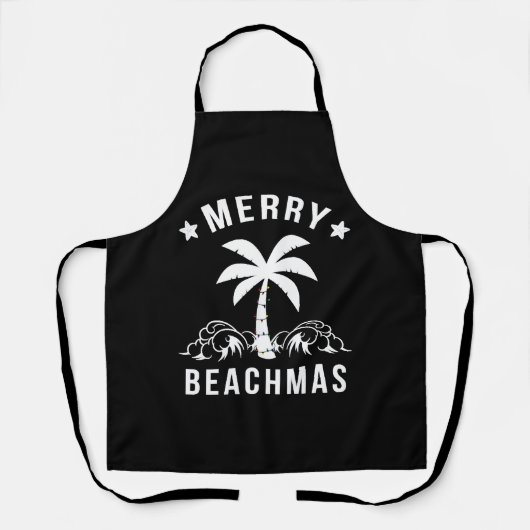 Kerst van de Merry Beachmas palmboom Schort (Voorkant)