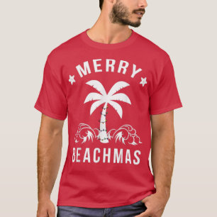 Kerst van de Merry Beachmas palmboom T-shirt
