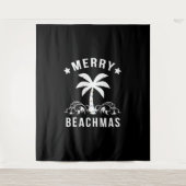 Kerst van de Merry Beachmas palmboom Wandkleed (Voorkant)