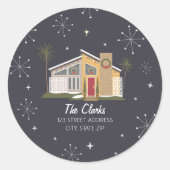 Kerst van de Middeleeuwse Kamer Ronde Sticker (Voorkant)