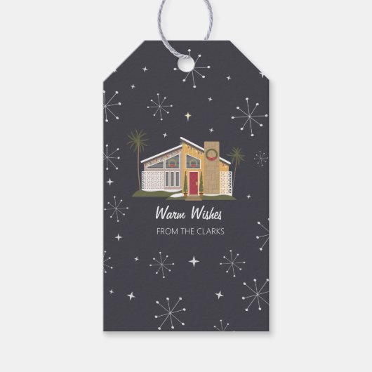 Kerst van de Mideeuwse Kamerpalm Cadeaulabel (Voorkant)