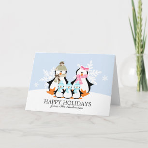 Kerst van de militaire pinguïn feestdagen kaart