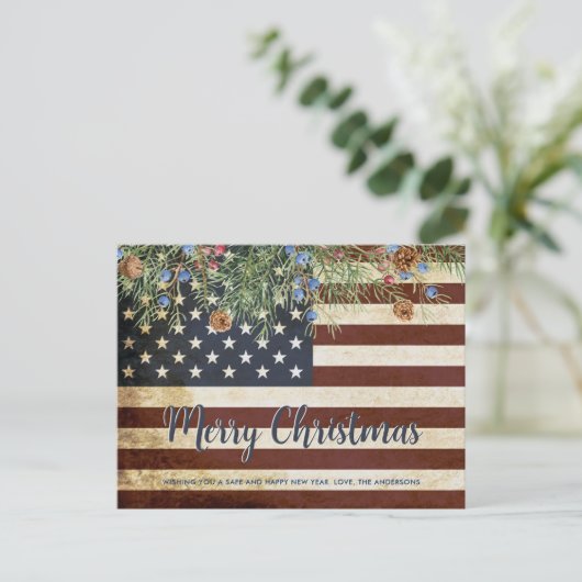  kerst van de militaire vlag briefkaart (Staand voorkant)