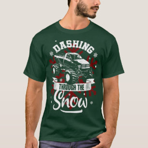 Kerst van de Monster V8 Motorspierwagen T-shirt