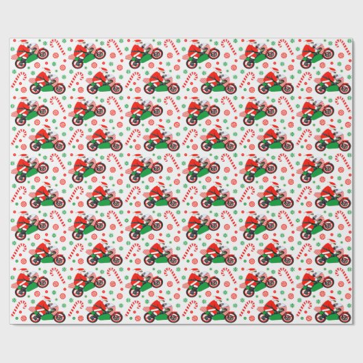 Kerst van de motorfiets cadeaupapier (Vlak)