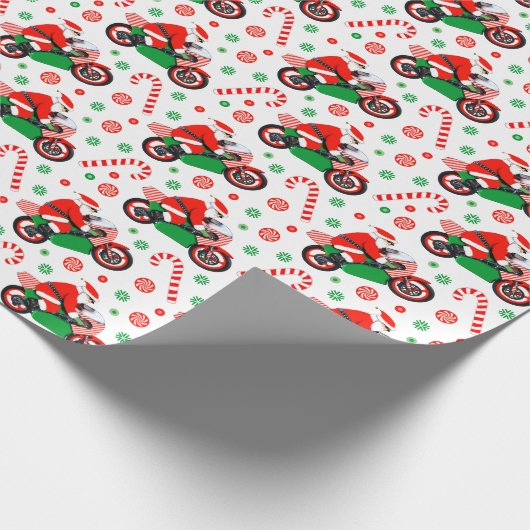 Kerst van de motorfiets cadeaupapier (Hoek)