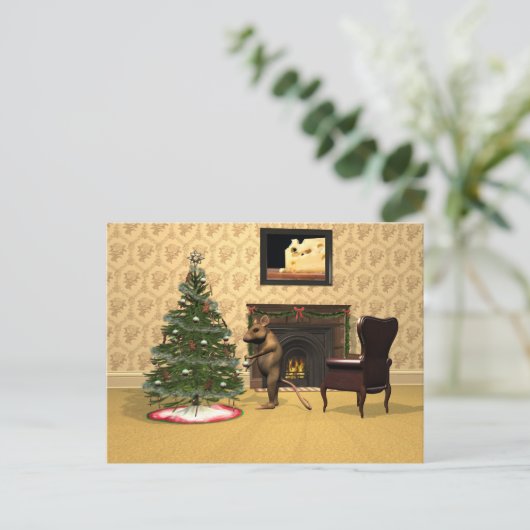 Kerst van de muis feestdagenkaart (Staand voorkant)