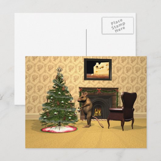 Kerst van de muis feestdagenkaart (Voorkant / Achterkant)