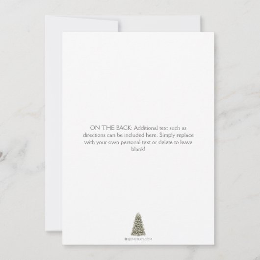 Kerst van de oogfeestdag in Elegant Snowy Kaart (Achterkant)