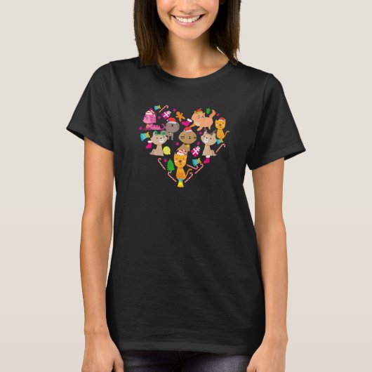 Kerst van de Ornamenten van de kerstkat van het Sn T-shirt (Voorkant)