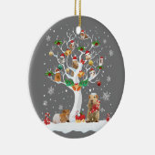 Kerst van de parelhoen in de winter keramisch ornament (Rechts)